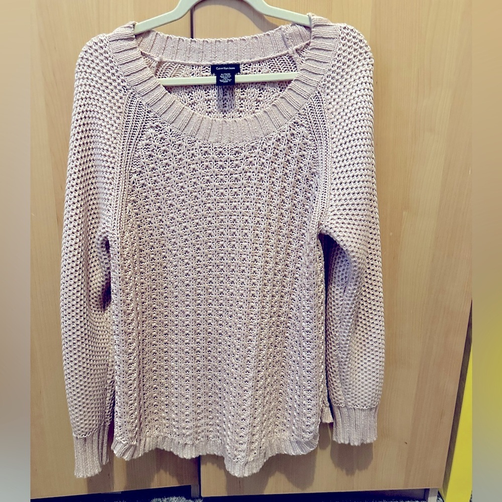 Calvin Klein | Sweaters | Calvin Klein
Rose Gold Cable Knit Sweater xL